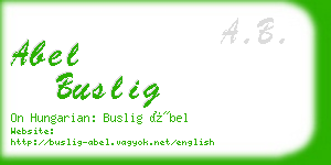 abel buslig business card